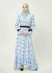 Bluebell Charm Maxi Dress – Ribbon Edition - Porcelain Blue by Minnaba